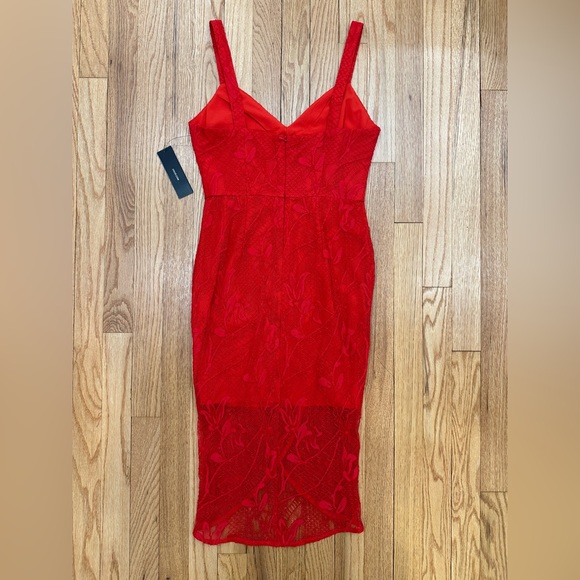 Lulus Meg Red Lace Sleeveless Tulip Hem Dress - Picture 4 of 6
